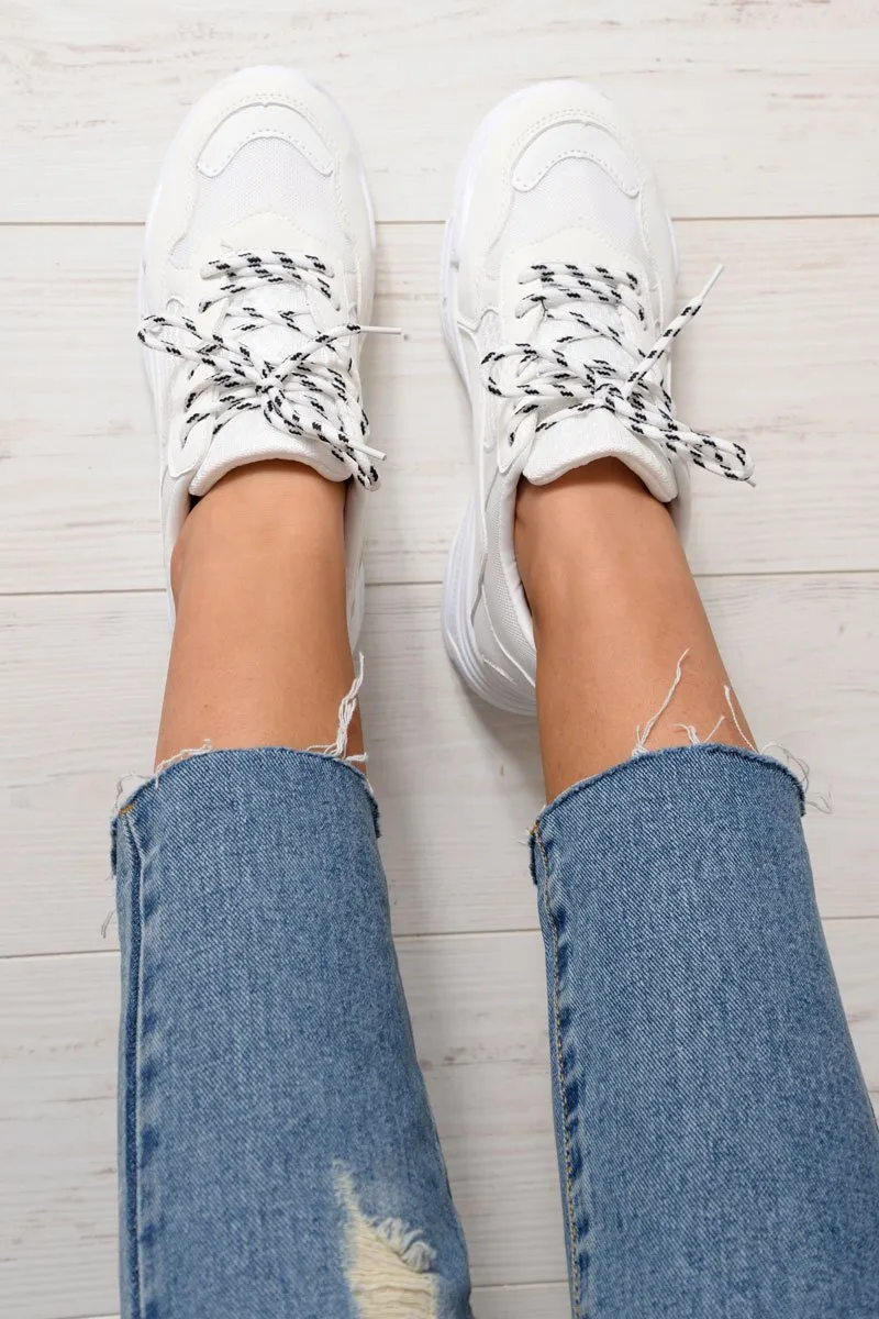 White Chunky Panel Trainers - Libby