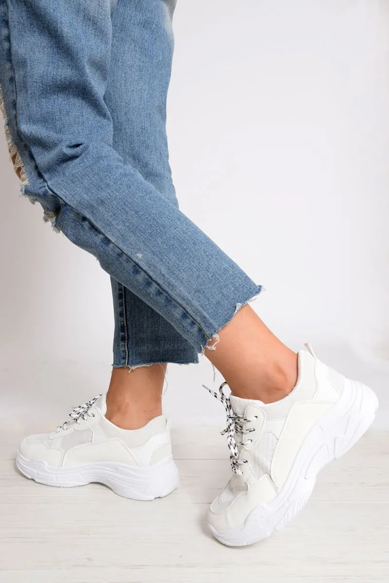 White Chunky Panel Trainers - Libby