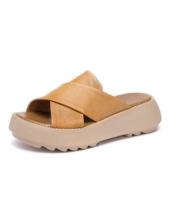 Women's Cross Strap Summer Wedge Slippers