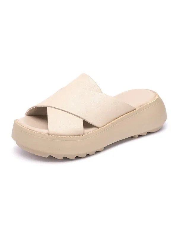 Women's Cross Strap Summer Wedge Slippers